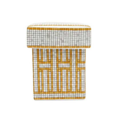 Hermes Small Box Mosaic 24 Gold White Pottery Accessories Others