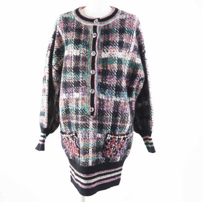CHANEL P72935 Cashmere Silk Blend Gripore Button MIX Knit Tunic/dress Multi 36