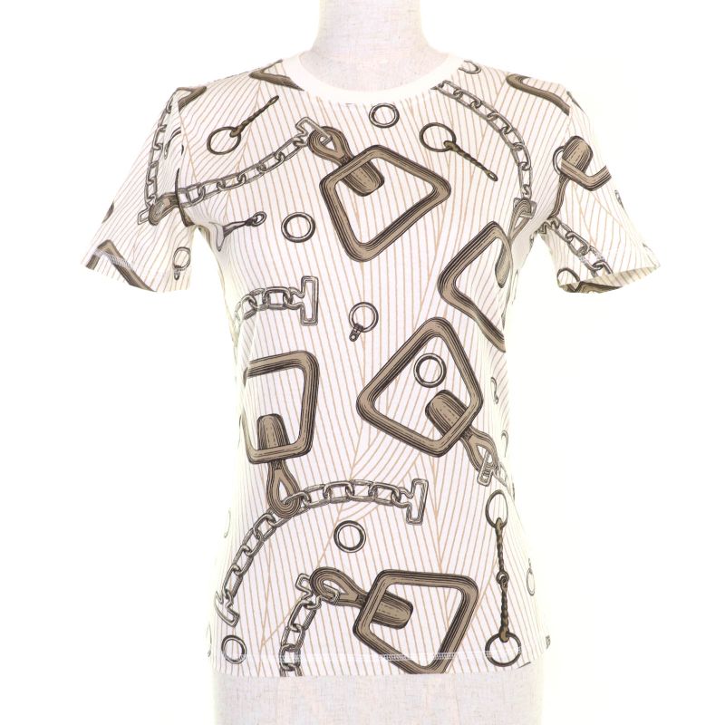 Hermes 24SS 4h4648dh Kaleidoscope Effect 100% Cotton Short Sleeve T-shirt