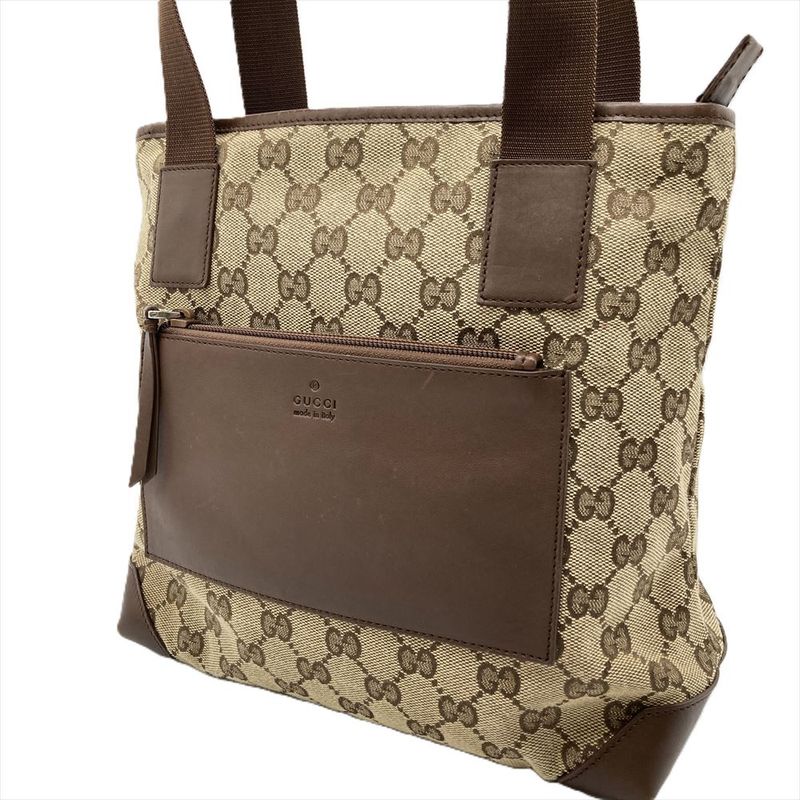 Gucci Tote Bag GG Canvas Leather Beige 019 0402 Women