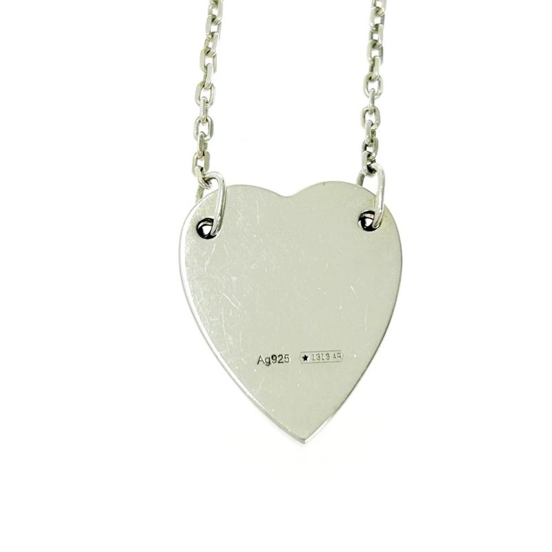 Gucci Silver Logo Heart Necklace 8.0g 925 Engraved 407544 Necklace