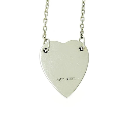 Gucci Silver Logo Heart Necklace 8.0g 925 Engraved 407544 Necklace