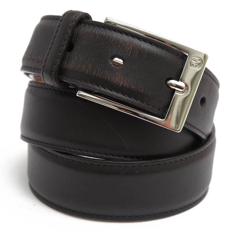 Gucci Belt Business Men Leather Dark Brown 345658 Bgh0n 525040