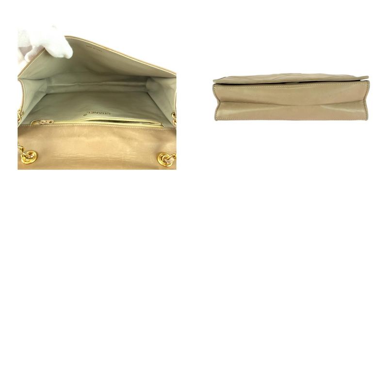 Chanel Vintage Matelasse Flap Coco Mark Beige Gold Hardware Lambskin Chain