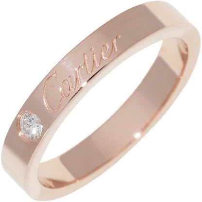 Cartier Ring 18K Pink Gold Diamond 1P (003ct) C De Cartier Ring Engraved Ring