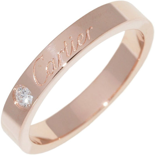 Cartier Ring 18K Pink Gold Diamond 1P (003ct) C De Cartier Ring Engraved Ring