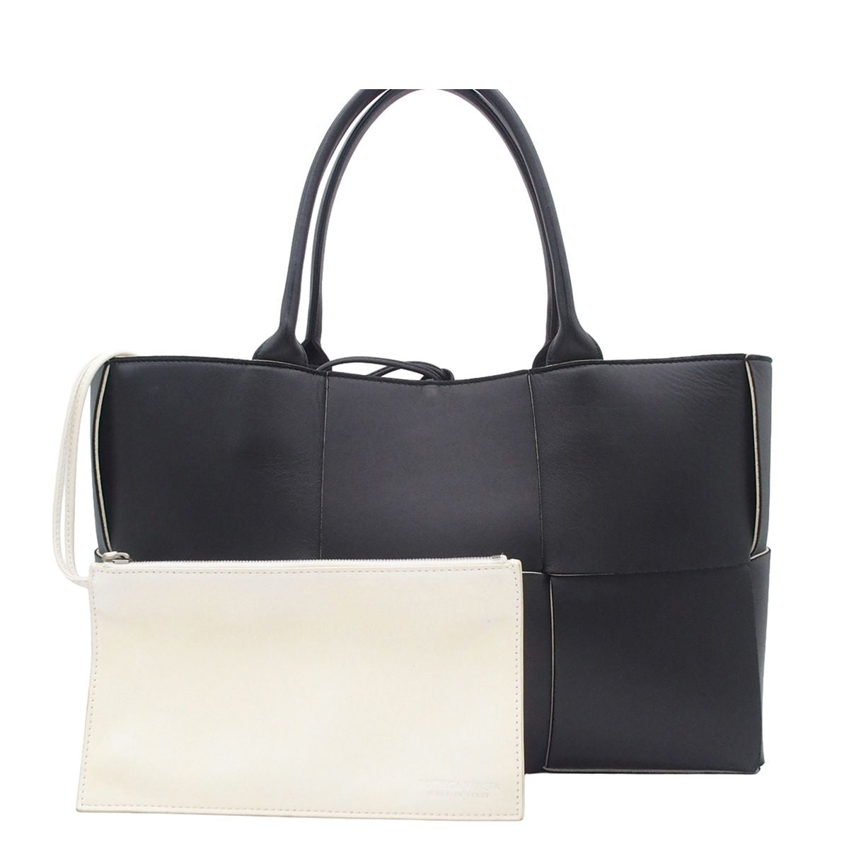Bottega Veneta the Arco Tote Medium Black White Leather Handbag
