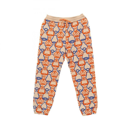 Hermes Pants Fantaisie D'etriers 3 E4400 di Beige Orange Blue Cotton Jogging