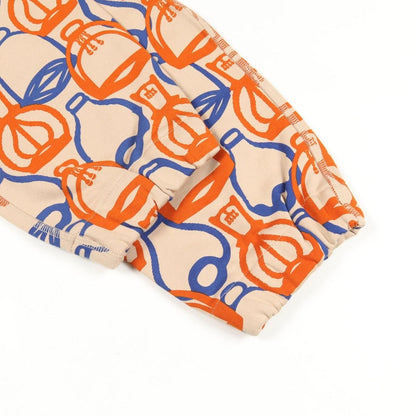 Hermes Pants Fantaisie D'etriers 3 E4400 di Beige Orange Blue Cotton Jogging — view 5