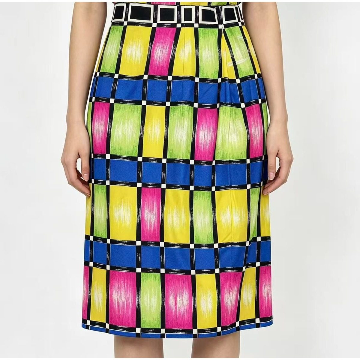 Versace Gianni Skirt Plaid Multicolor 38
