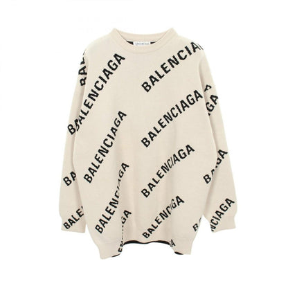 Balenciaga Knit Overall Logo Cotton Wool
