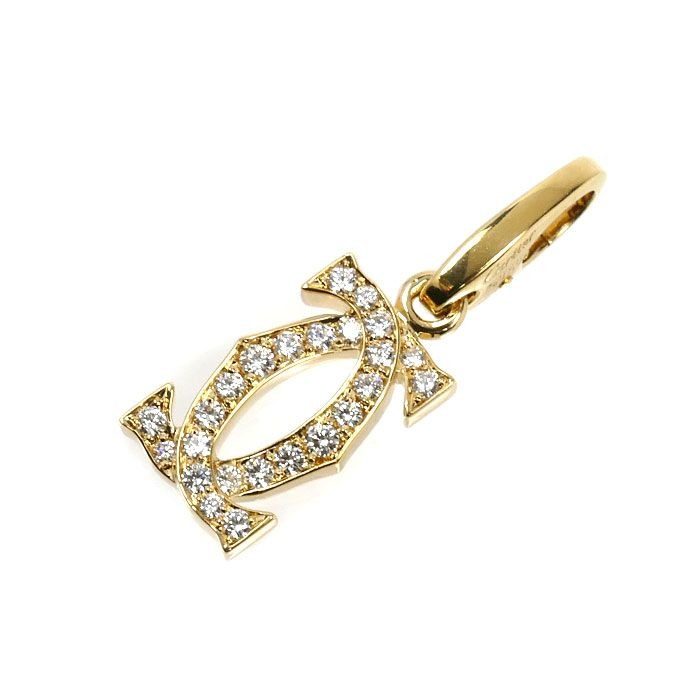 Cartier 18k Yellow Gold 2C Diamond Pendant Top