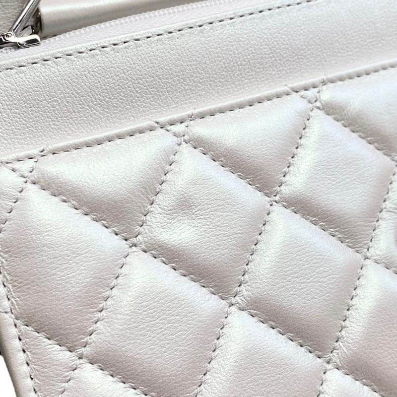 Chanel Shoulder Bag Ribbon Chain Wallet Matelasse Lambskin Coco Mark Pearly