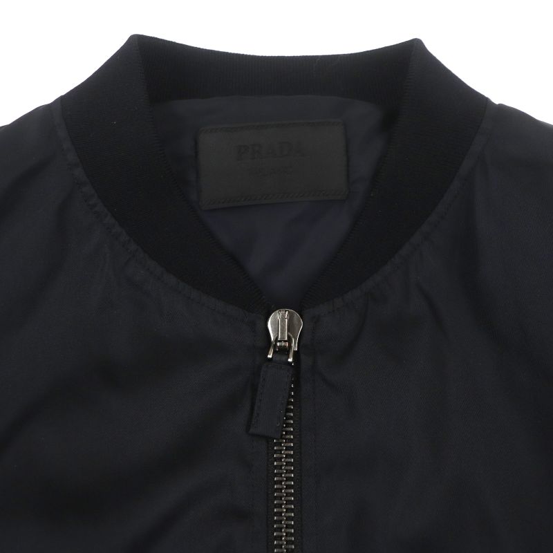 Prada 22SS Sgc006 Re-nylon Triangle Logo Triangle Plate Zip Up Bomber Jacket
