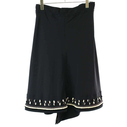 Hermes 2018 Resort Embroidery Design Silk Skirt Navy 38