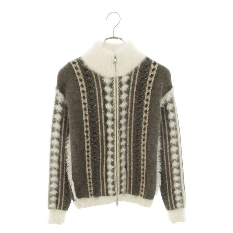 Chanel Angora Mohair Zip Up Cardigan 36