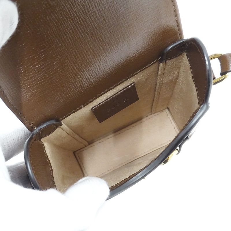 Gucci Bag Women's Brand Shoulder Bag GG Supreme Horsebit 1955 Mini Bag Beige