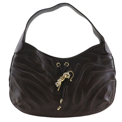 Cartier Panthère Panther Leather Brown Women's Shoulder Bag