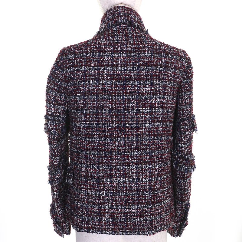 CHANEL P49469 Mohair-alpaca Blend Dallas Coco Mark Button Mixed Tweed Jacket