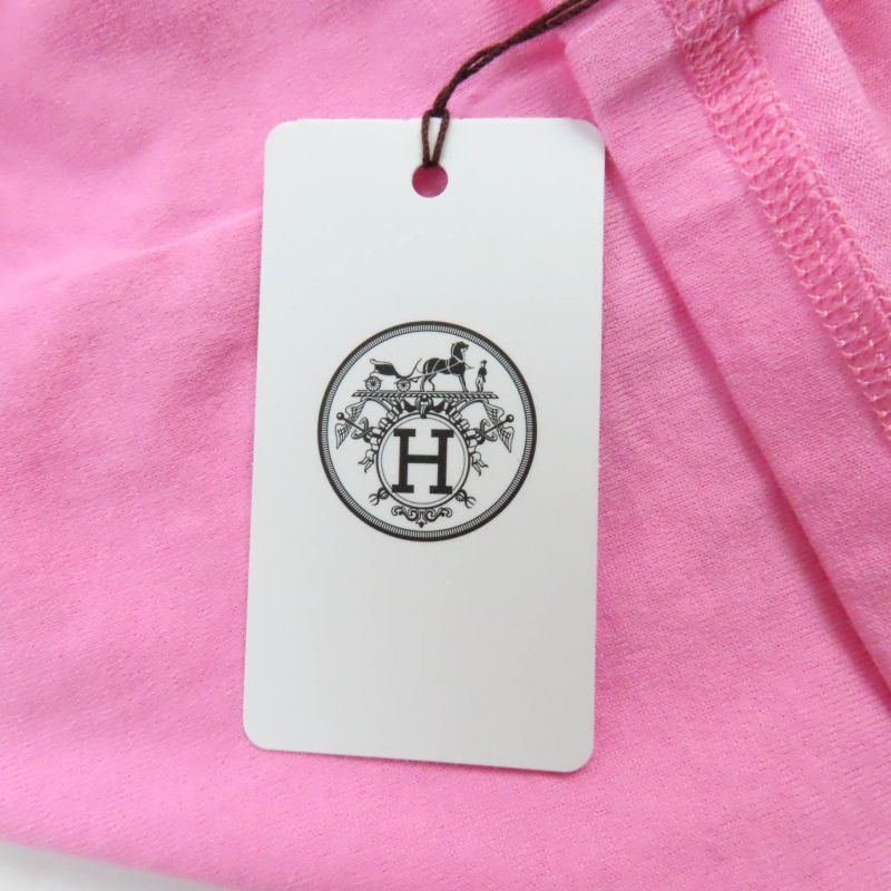 Hermes 23SS 3e4621dl Canoe Chaine D'ancre Print High Neck Short Sleeve T-shirt