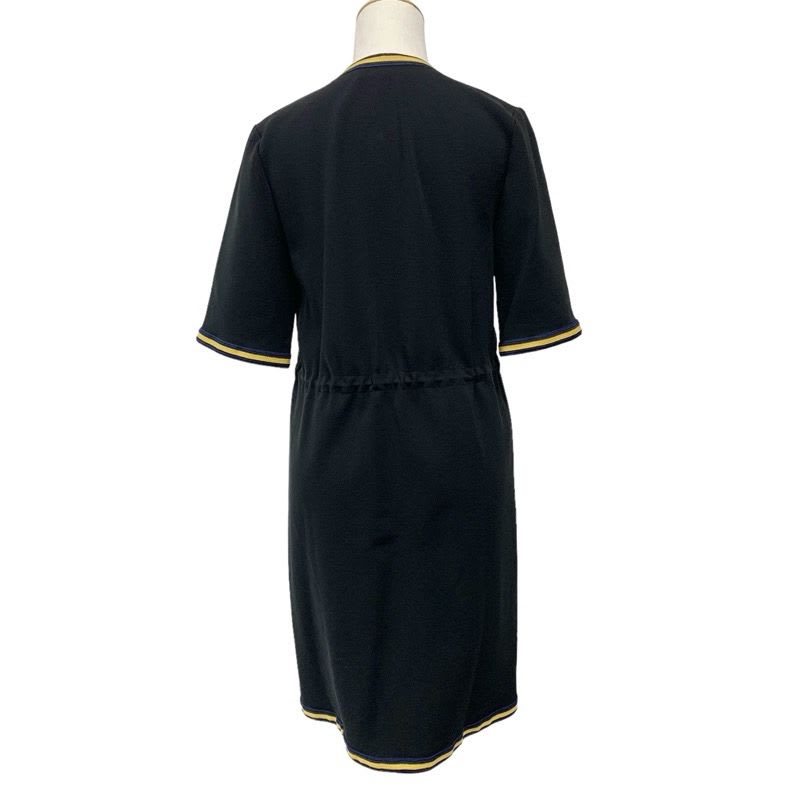 Gucci Dress Rayon Black Taiga Button Short Sleeve