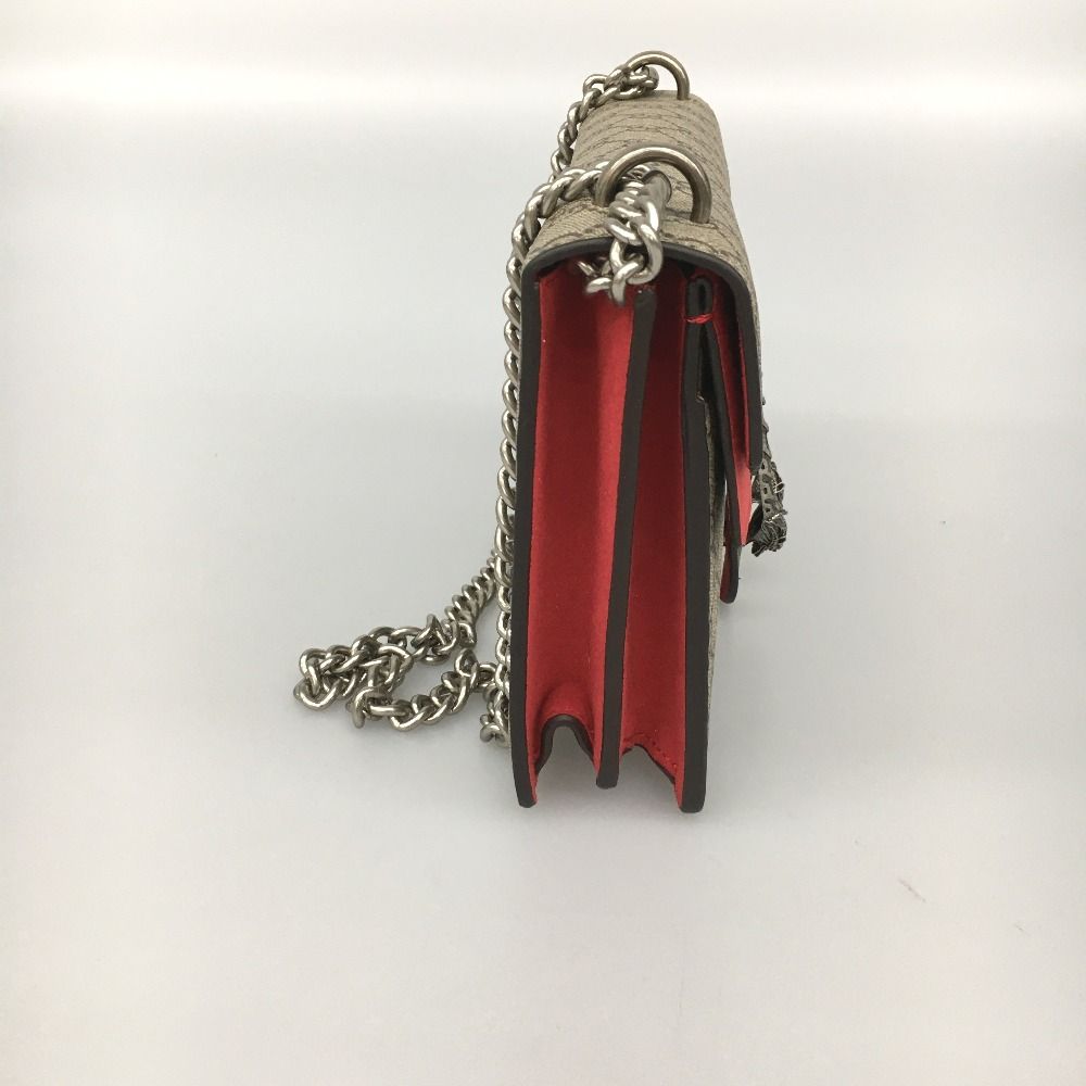 Gucci Duonysus Shoulder Bag GG Supreme Gray X Red Gray X Red