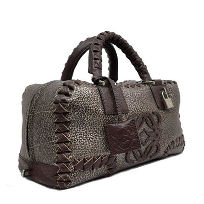Loewe Amazona 28 Handbag Metallic Bronze Brown Silver-hardware Anagram
