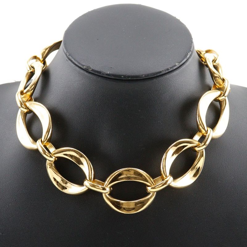 Chanel Chain Choker Vintage Gold Plated Ladies 156.0g Necklace