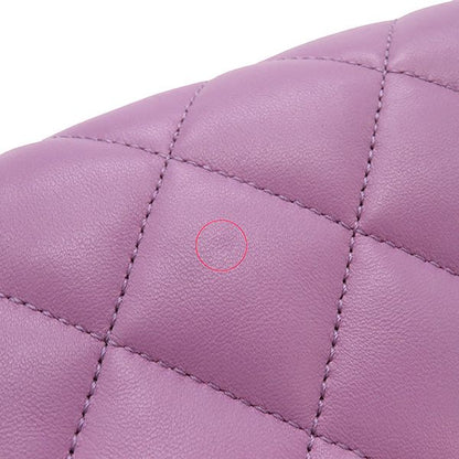 Chanel Shoulder Bag Matelasse Small Flap Lambskin Purple Gold Hardware Chain