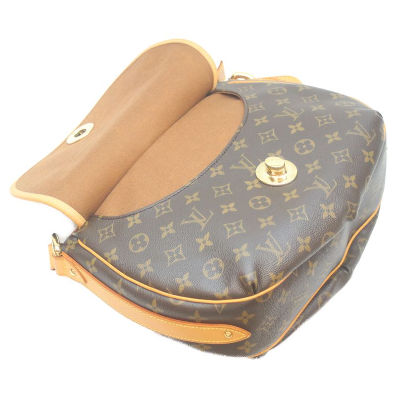 Louis Vuitton 06 M40076 Monogram Tulum PM Shoulder Bag Twist Lock Brown Women