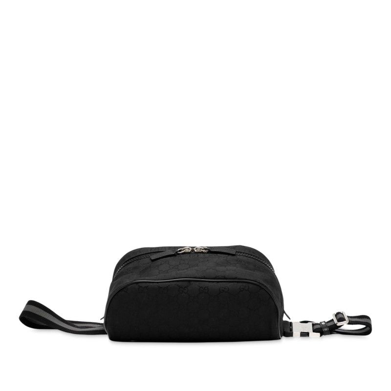 Gucci GG Nylon Belt Bag Waist Bag 509643 Black Nylon Leather Men's Gucci