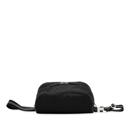 Gucci GG Nylon Belt Bag Waist Bag 509643 Black Nylon Leather Men's Gucci