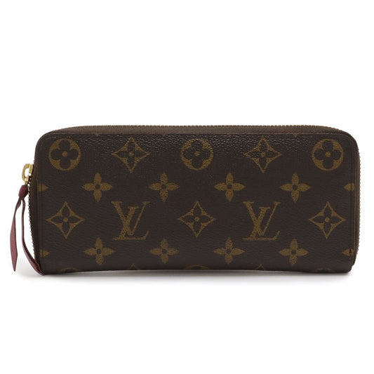 Louis Vuitton Monogram Portefeuille Clemence Zip Around Wallet Fuchsia