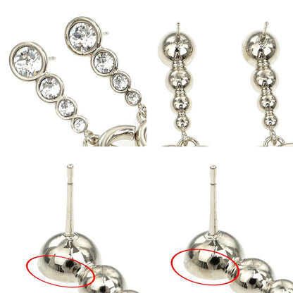 Pair Of Chanel Earrings Coco Mark CC Mark Abe124 B24 B Silver Accessorie