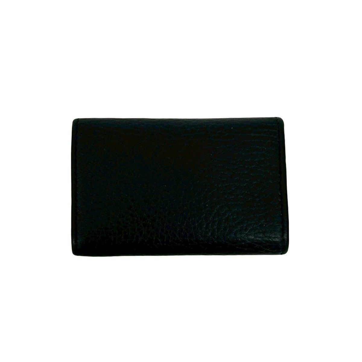 Gucci GG Marmont Logo Leather Trifold Key Case Key Cover Key Ring Black — view 2