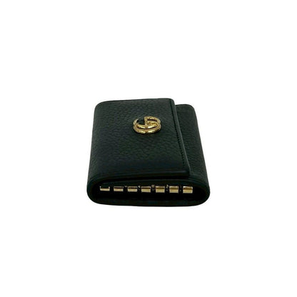 Gucci GG Marmont Logo Leather Trifold Key Case Key Cover Key Ring Black — view 4