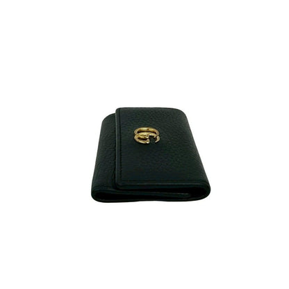Gucci GG Marmont Logo Leather Trifold Key Case Key Cover Key Ring Black — view 5