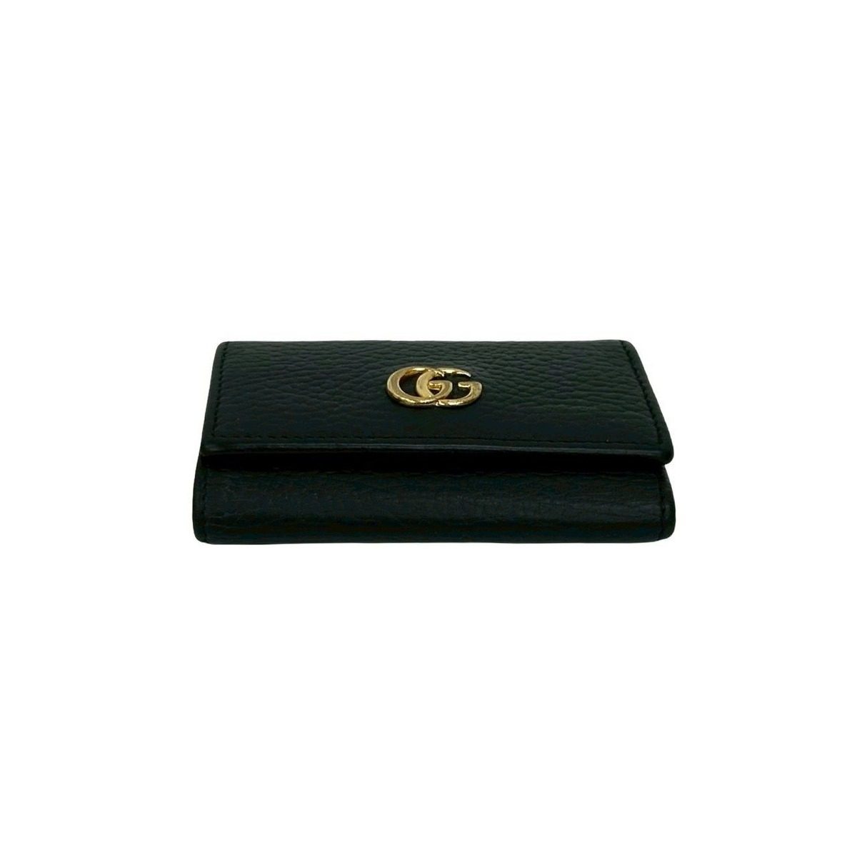 Gucci GG Marmont Logo Leather Trifold Key Case Key Cover Key Ring Black — view 6