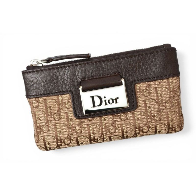 Dior Key Pouch Coin Case Street Chic Beige Brown — view 2