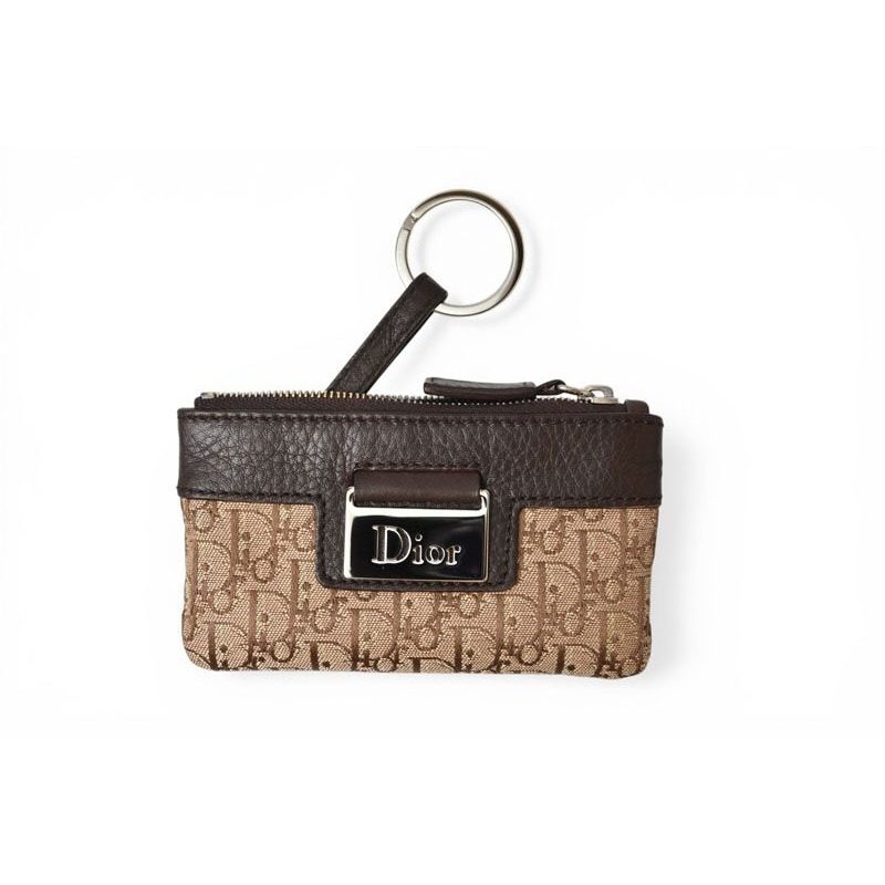 Dior Key Pouch Coin Case Street Chic Beige Brown — view 4