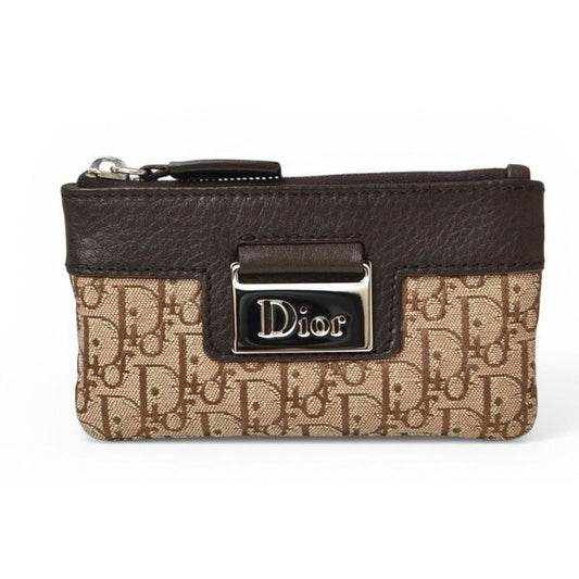 Dior Key Pouch Coin Case Street Chic Beige Brown