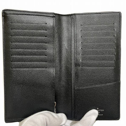 Louis Vuitton Taiga Portefeuille Plaza M30501 Noir Black Long Wallet Bifold