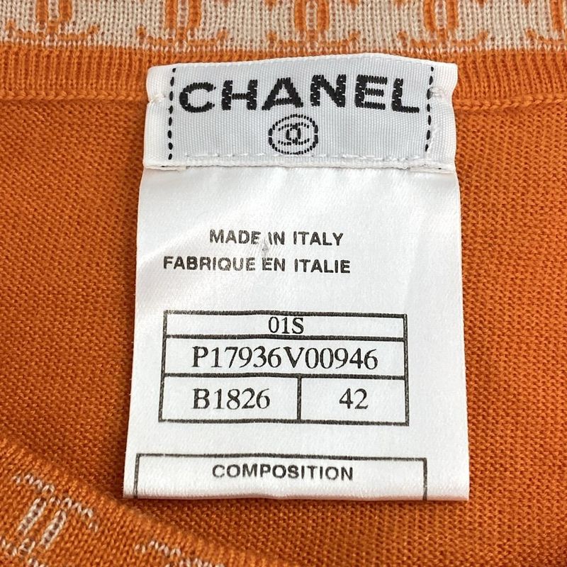 Chanel Cardigan Size 42 L Women - P17936 Orange Cashmere
