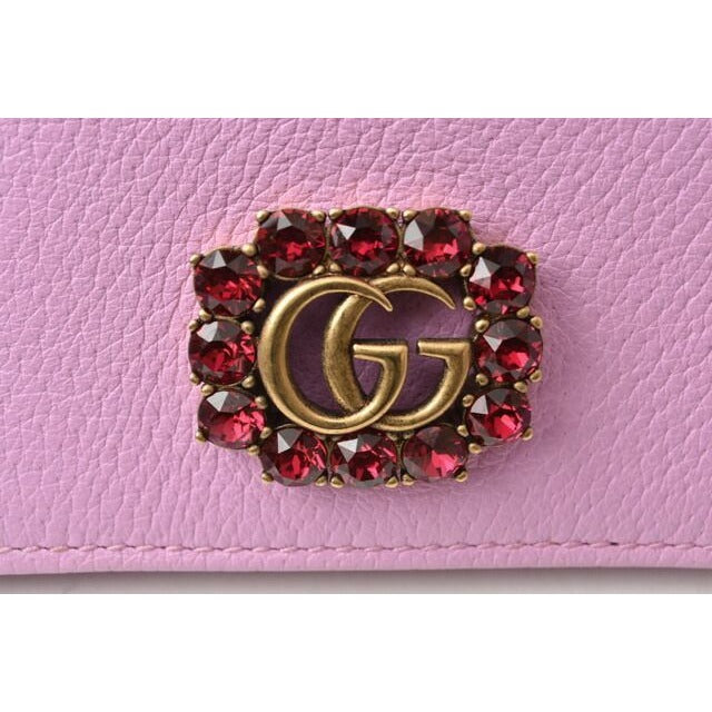 Gucci Mini Wallet Coin Case Folded GG Marmont Rhinestone — view 3