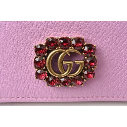 Gucci Mini Wallet Coin Case Folded GG Marmont Rhinestone — view 3