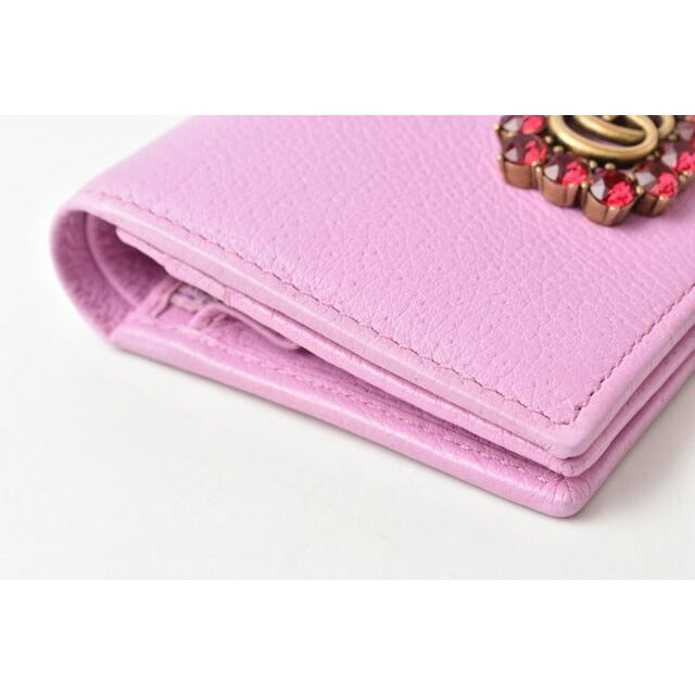 Gucci Mini Wallet Coin Case Folded GG Marmont Rhinestone — view 5