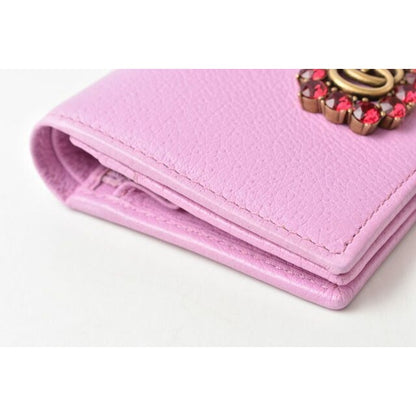 Gucci Mini Wallet Coin Case Folded GG Marmont Rhinestone — view 5