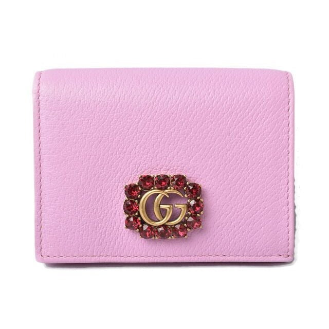 Gucci Mini Wallet Coin Case Folded GG Marmont Rhinestone