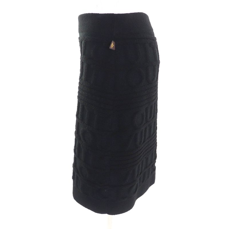 Louis Vuitton 2021 Logo Design Monogram Flower Knit Knee Length Tight Skirt