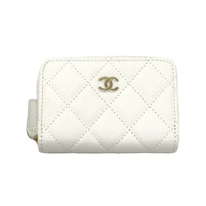 Chanel Coin Case Coco Mark Ap0216 Caviar Leather White